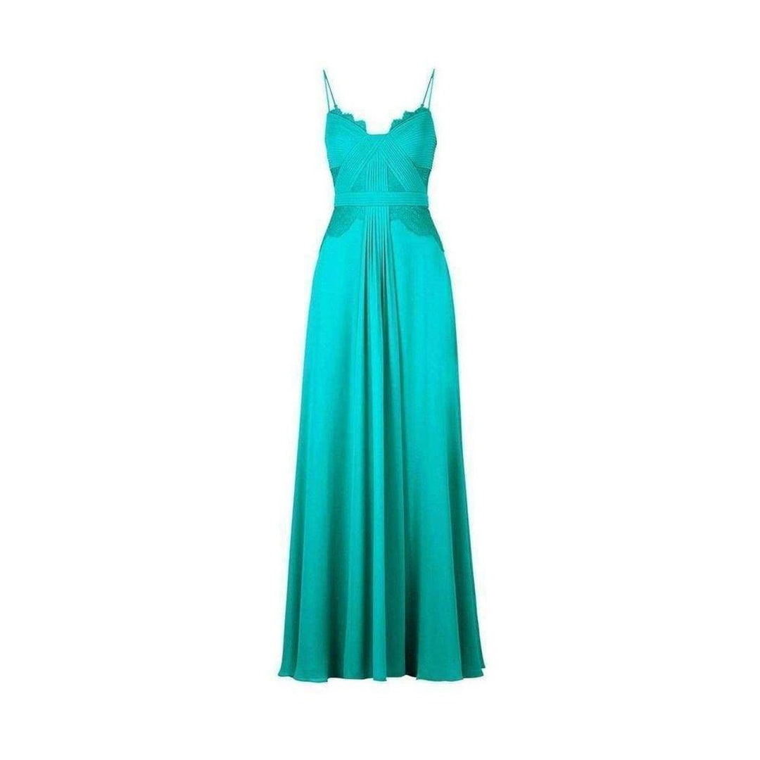 BCBGMAXAZRIA-Antonea Lace Trim Pleated Gown - Runway Catalog