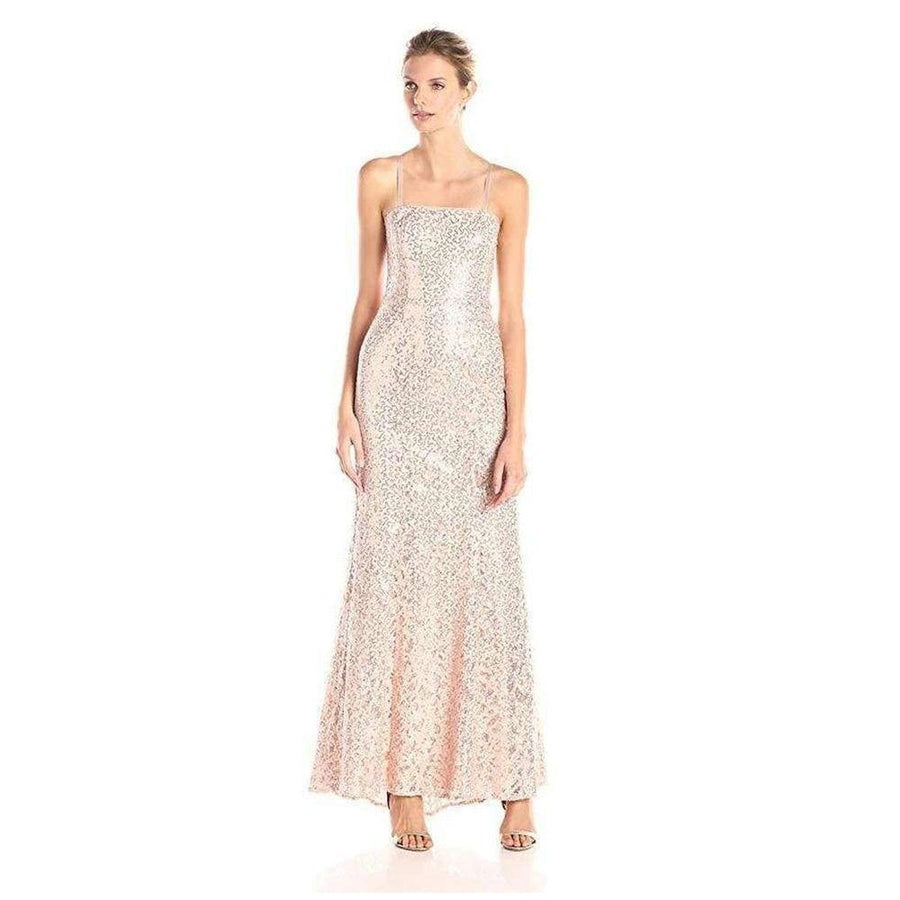 BCBGMAXAZRIA-Applique Chiffon Sequinned Cutout Dress - Runway Catalog
