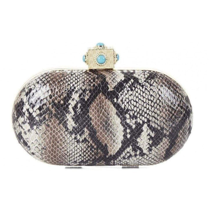 Ariane Turquoise Stone Tilt Lock Clutch