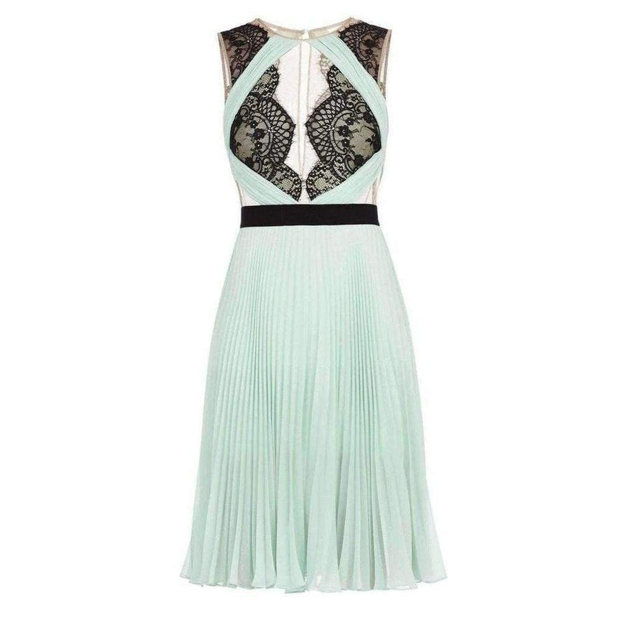 BCBGMAXAZRIA-Arianne Scalloped Edge Pleated Dress - Runway Catalog
