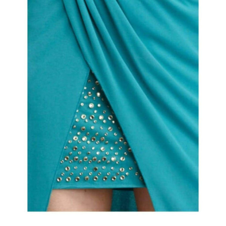 Ariel Draped Long Stud Detail Gown