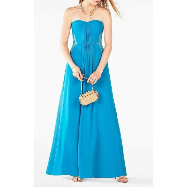 Ashby Strapless Lace-Trim Gown