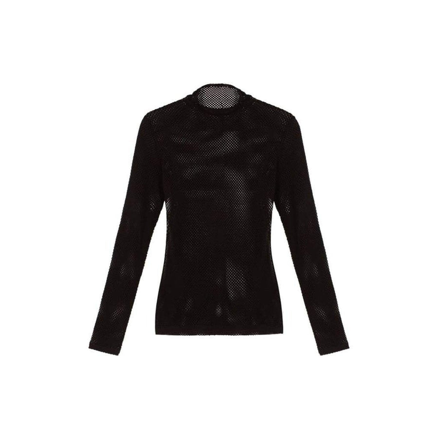 BCBGMAXAZRIA-Ashlynd Mesh Turtleneck Top - Runway Catalog
