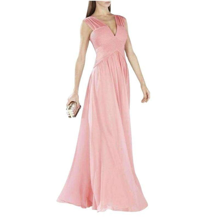 BCBGMAXAZRIA-Astella Sleeveless Shirred Gown - Runway Catalog
