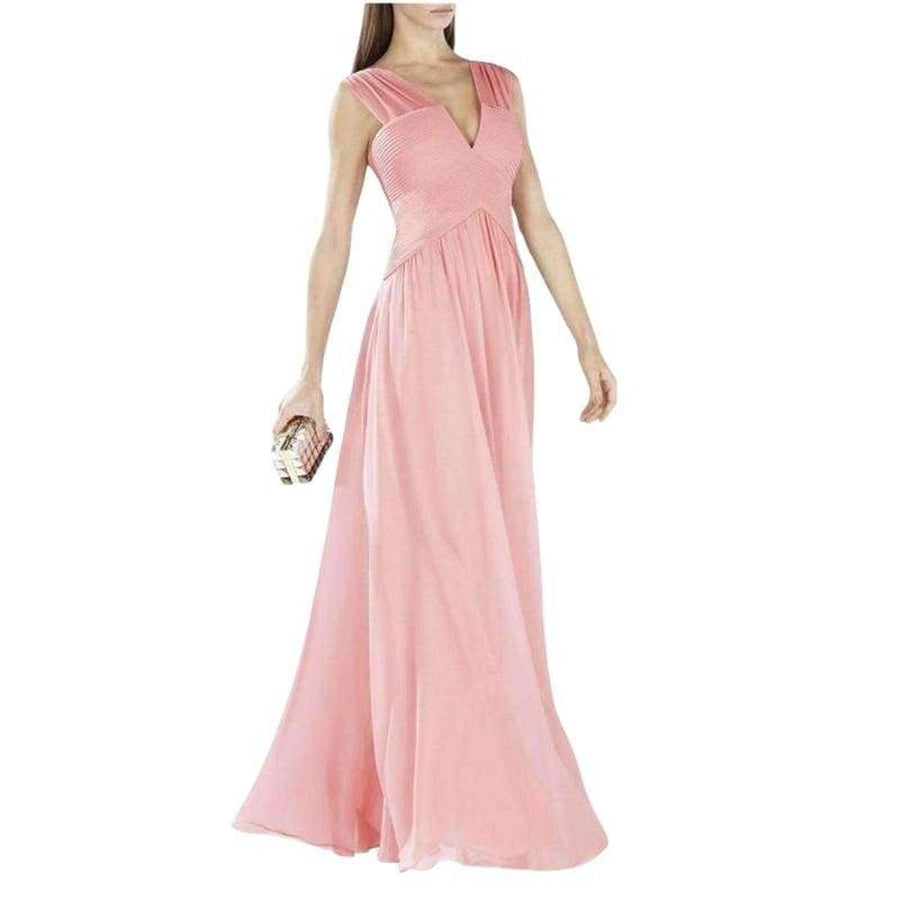 BCBGMAXAZRIA-Astella Sleeveless Shirred Gown - Runway Catalog