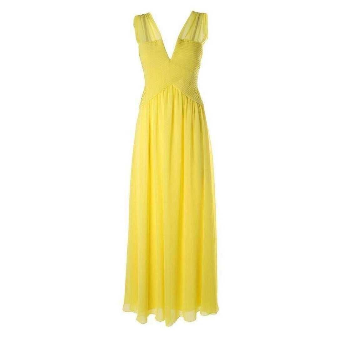 BCBGMAXAZRIA-Astella Sleeveless Yellow Gown - Runway Catalog