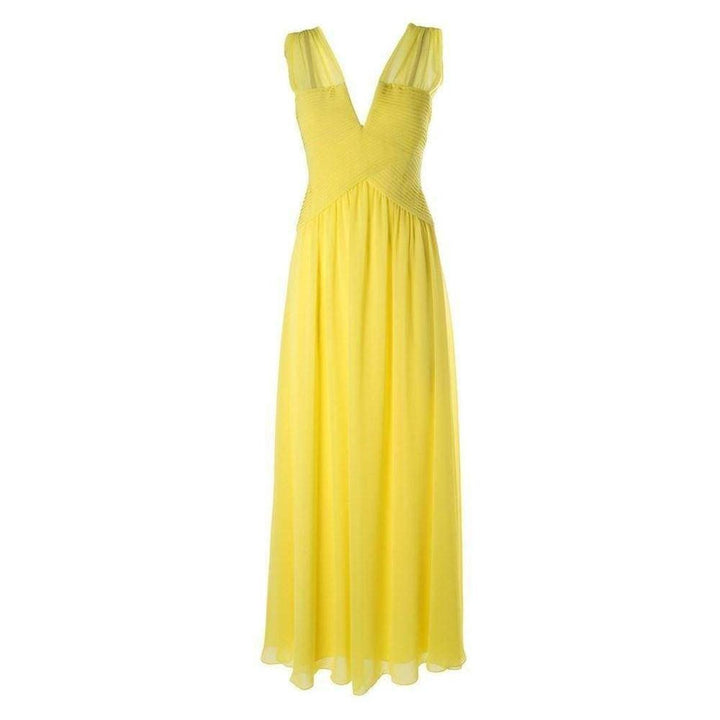 BCBGMAXAZRIA-Astella Sleeveless Yellow Gown - Runway Catalog