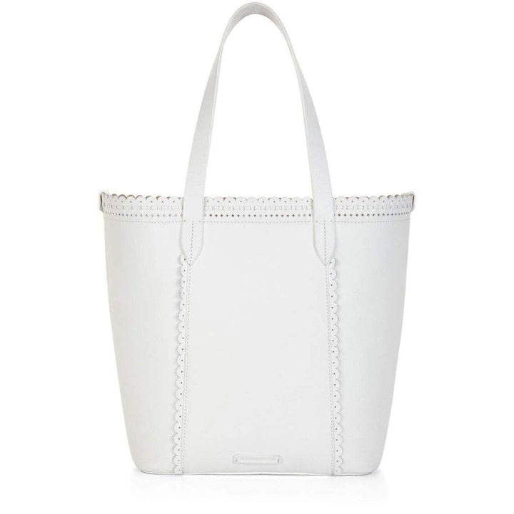 BCBGMAXAZRIA-Avery White Leather Tote Bag - Runway Catalog