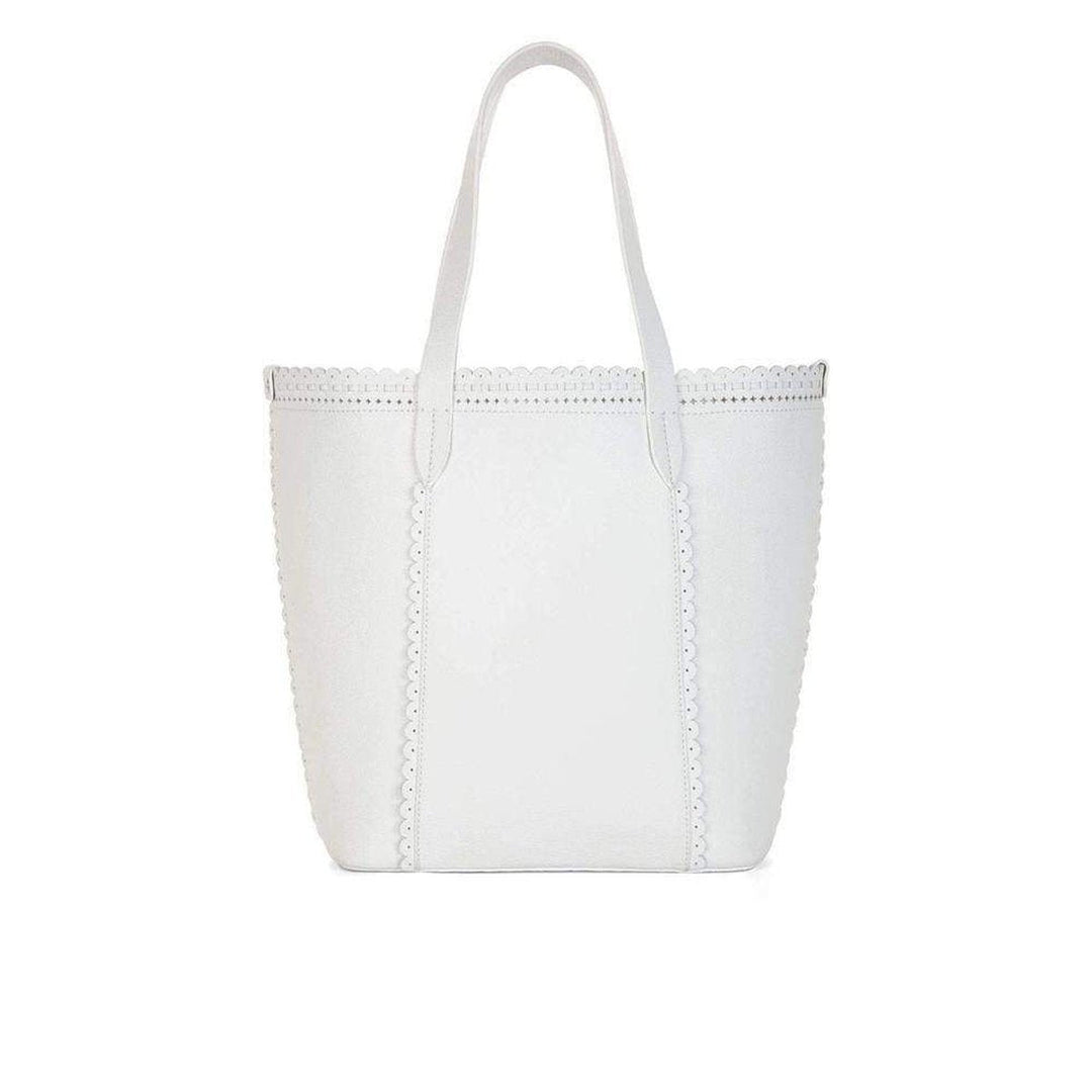 White Leather Tote Bag