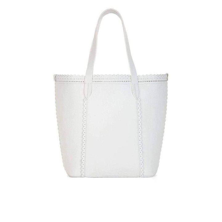 White Leather Tote Bag