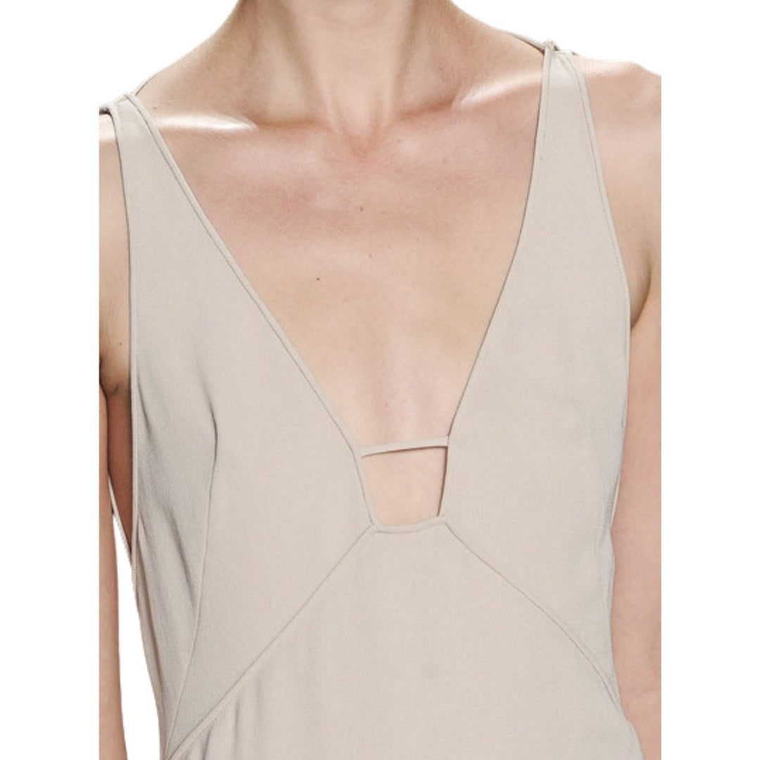 Beige Laser Cut Dress