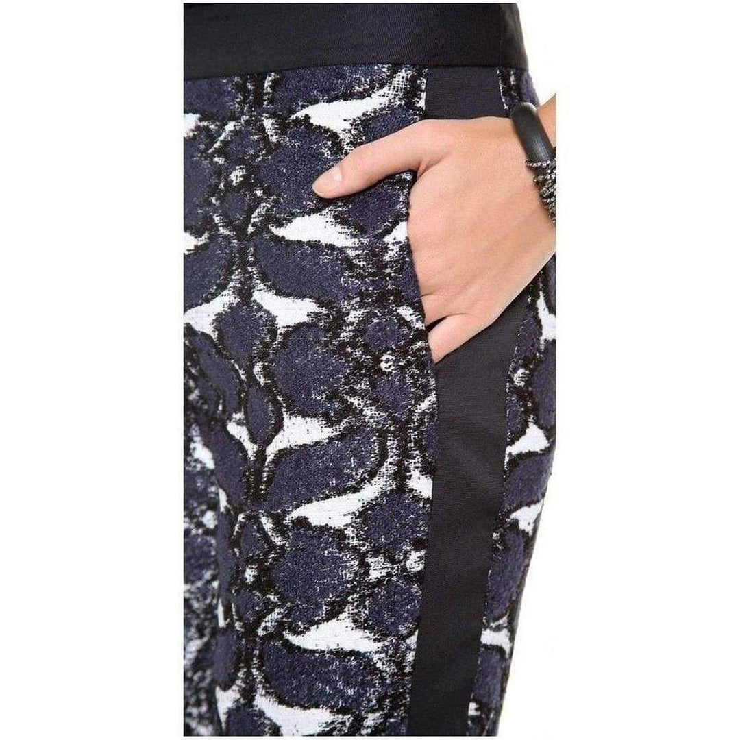 Beysa Jacquard Navy Combo Trousers Pants