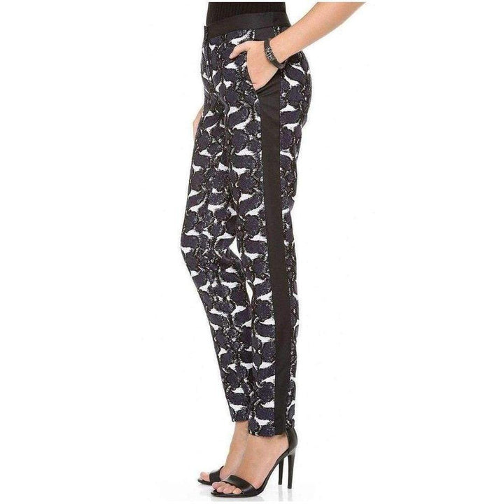 Beysa Jacquard Navy Combo Trousers Pants