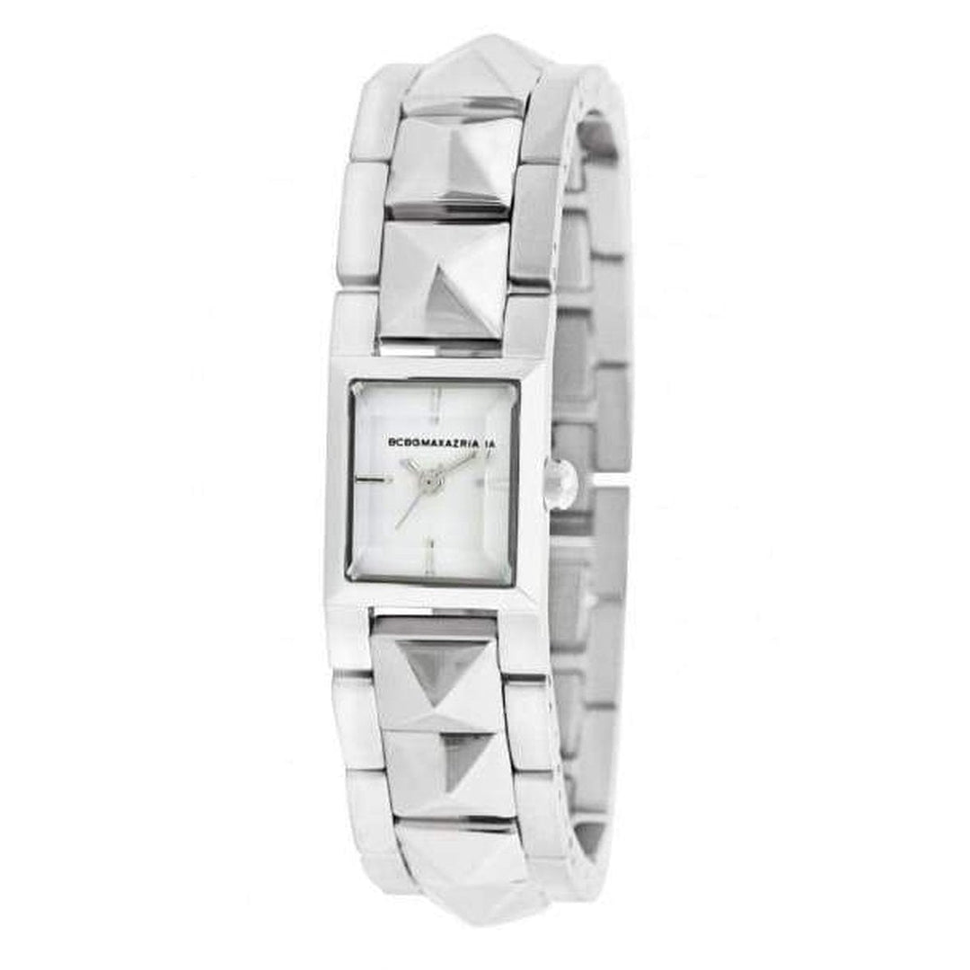 BG8302 Eclectic Rectangle Tank Silver Pyramid Bracelet Watch