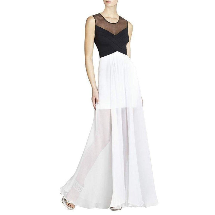 BCBGMAXAZRIA-Black Combo Giovanna Silk Blend Gown - Runway Catalog