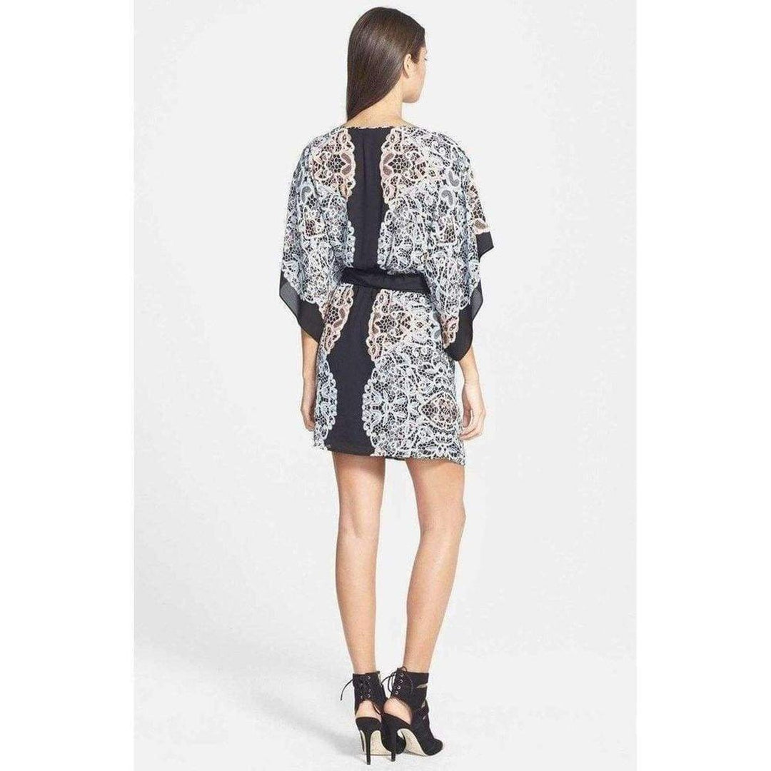 Black Combo Kimono Dress