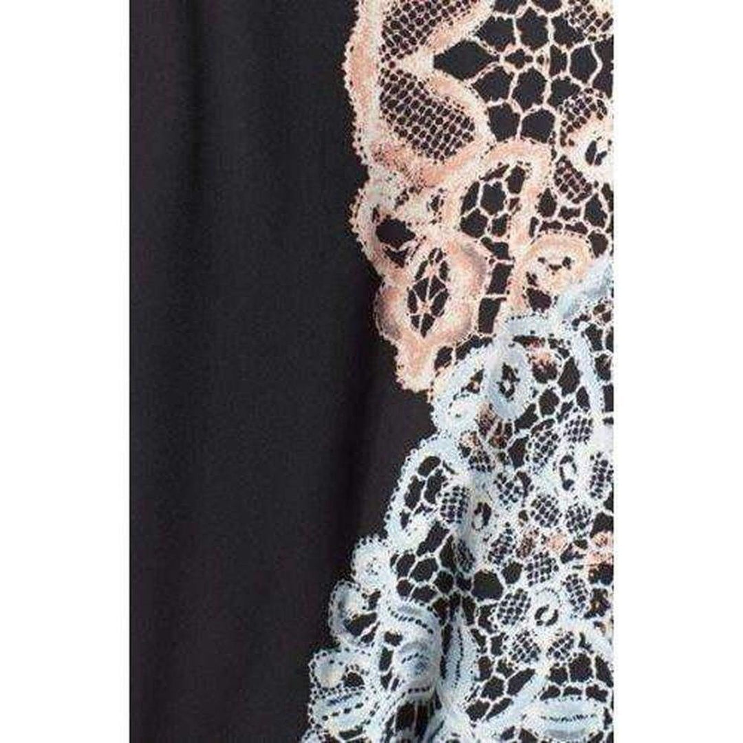 Black Combo Kimono Dress