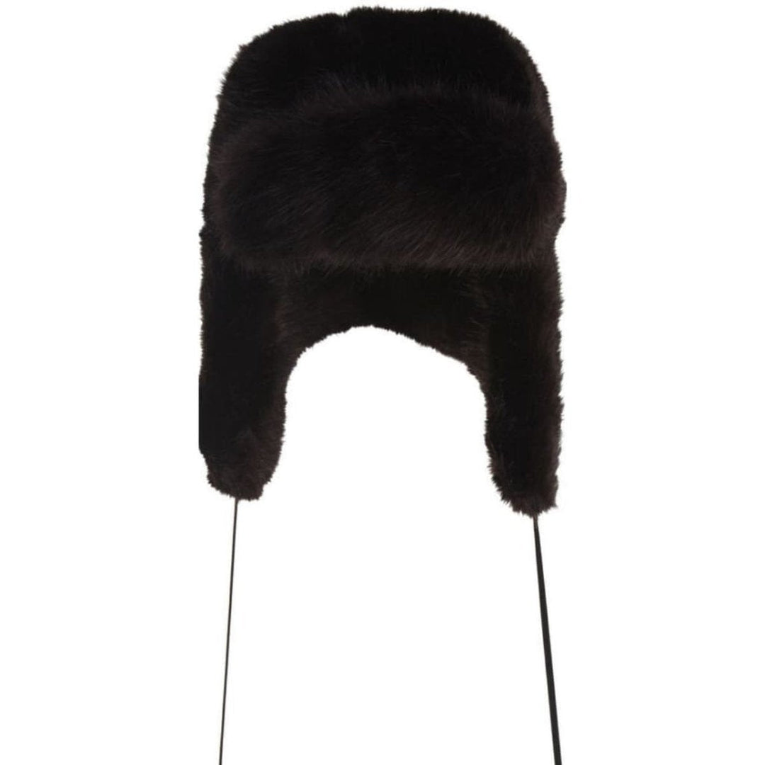 BCBGMAXAZRIA-Black Faux-Fur Trapper Hat - Runway Catalog