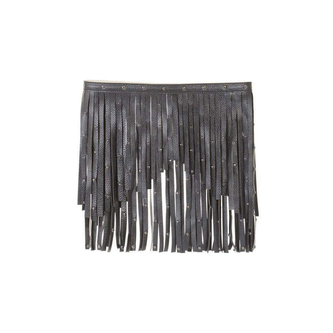 Black Fringe Studded Belt