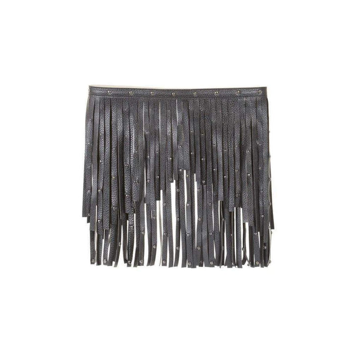 Black Fringe Studded Belt