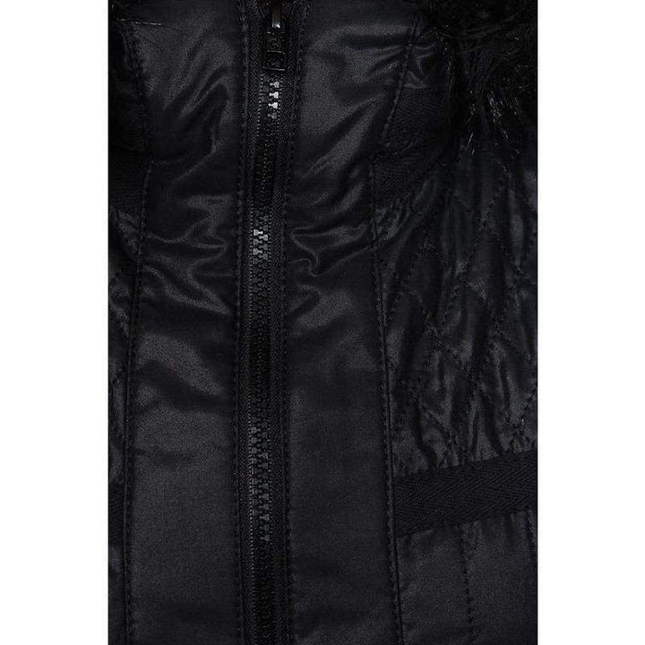 Black Genova Quilted Distressed Coat