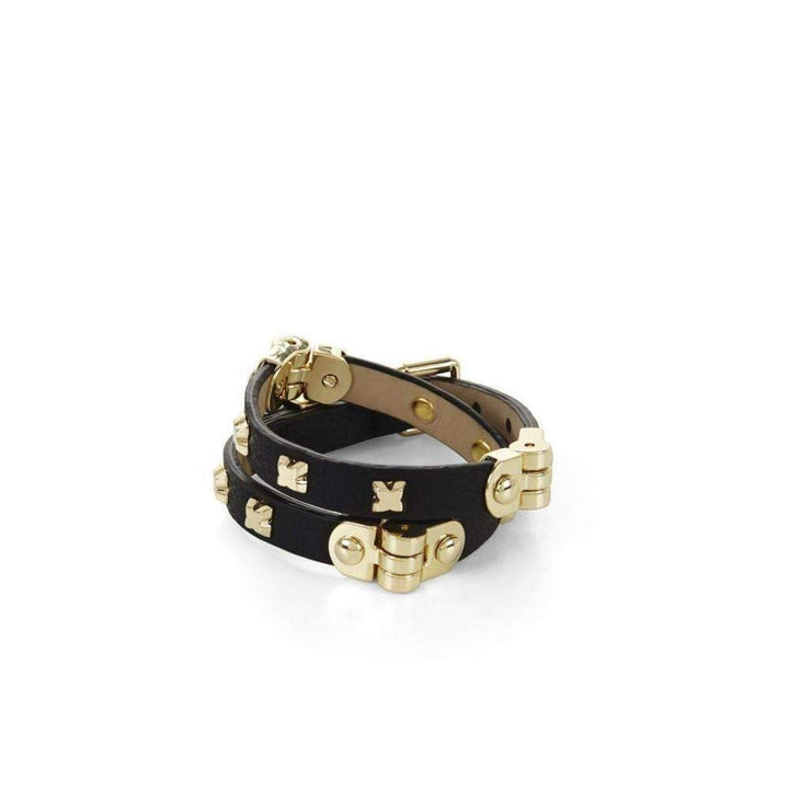 BCBGMAXAZRIA-Black Hinged Wrap Bracelet JSSJE834 - Runway Catalog