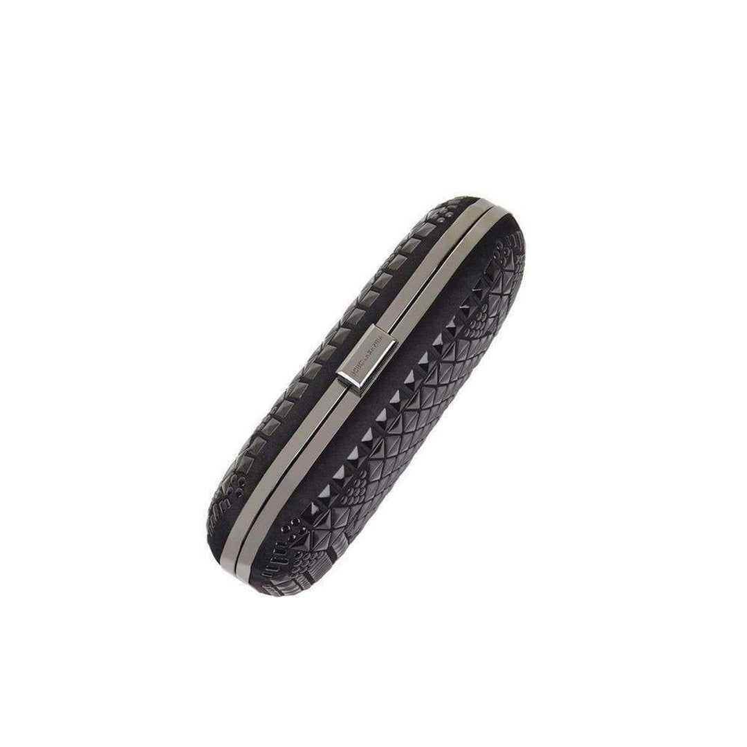 Black Hot-Fix Beaded Minaudière Clutch