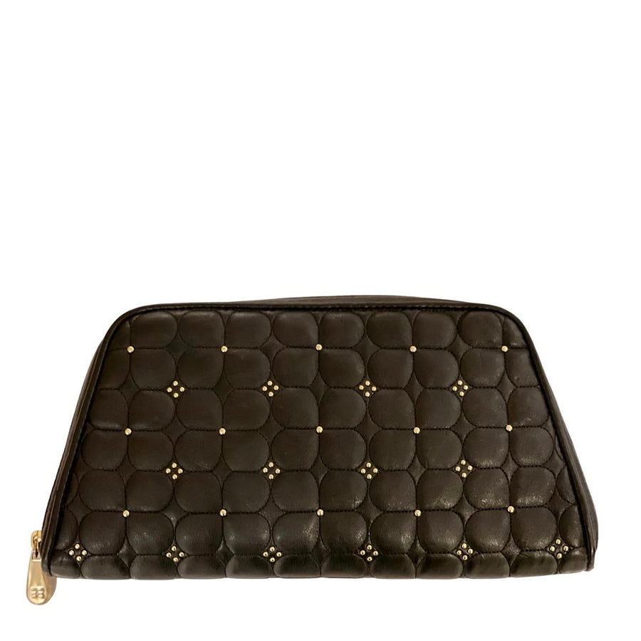 BCBGMAXAZRIA-Black Leather Clutch - Runway Catalog