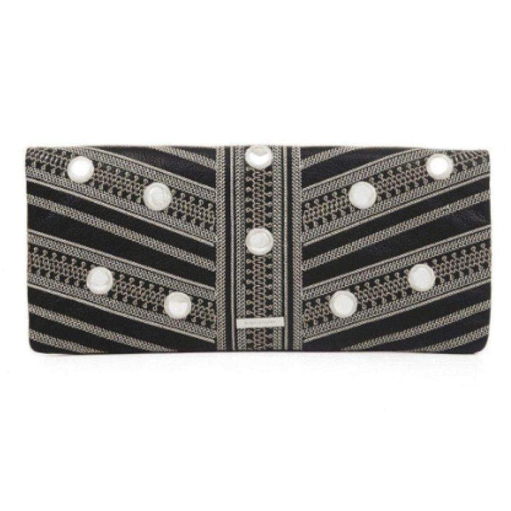 BCBGMAXAZRIA-Black Leather Fold Over Clutch - Runway Catalog