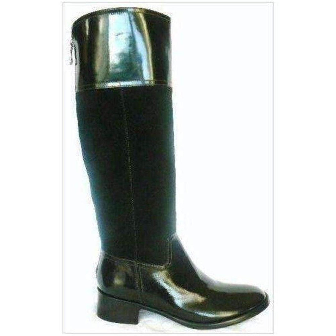 BCBGMAXAZRIA-Black Leather Knee High Lorraine Boots - Runway Catalog