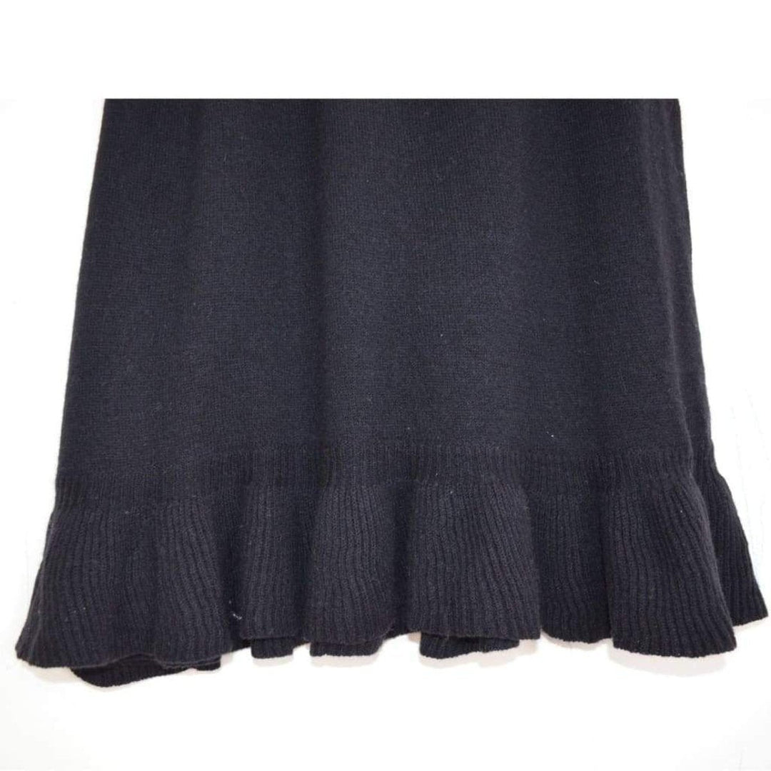 Black Ruffle Cashmere Blend Dress