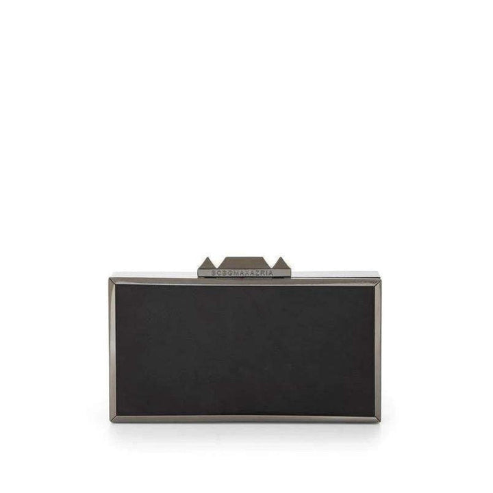 Black Sadie Box Clutch with Side Handle