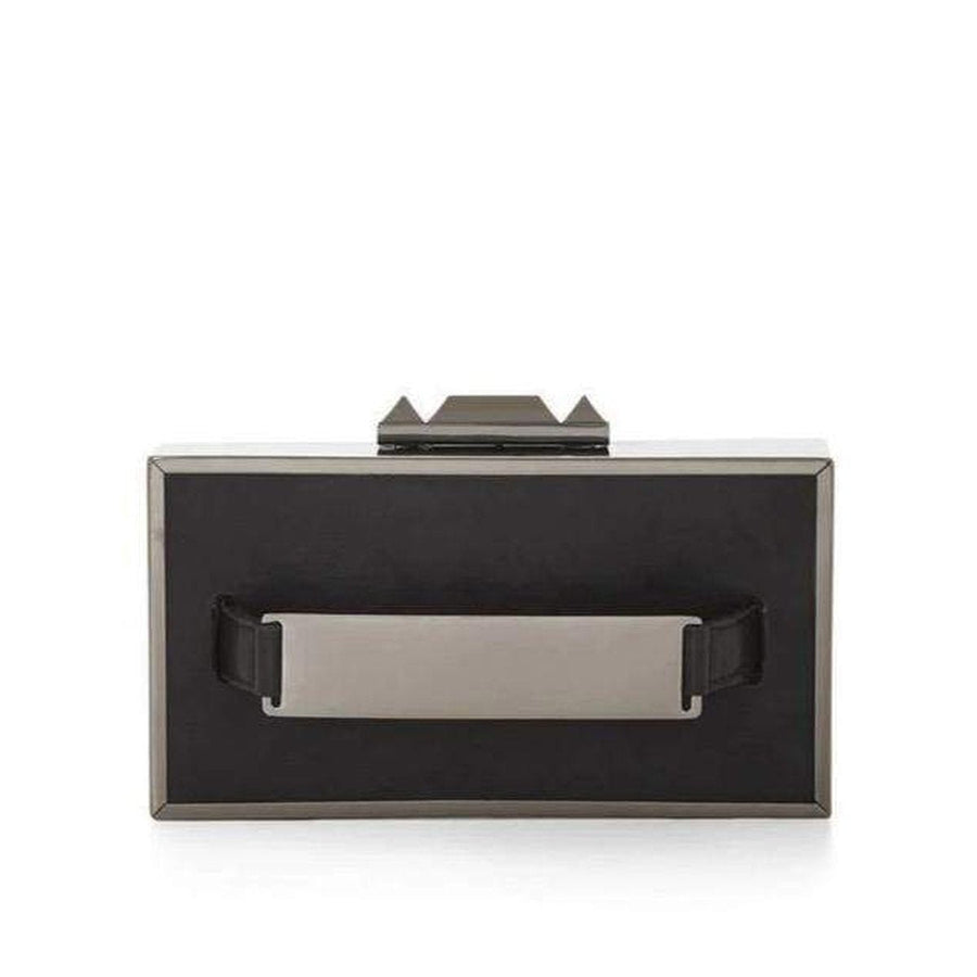 BCBGMAXAZRIA-Black Sadie Box Clutch with Side Handle - Runway Catalog