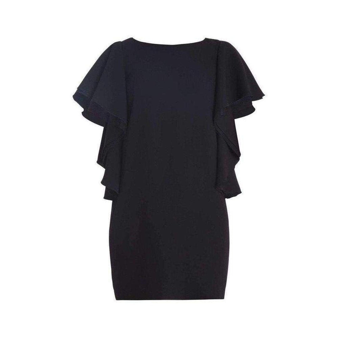 BCBGMAXAZRIA-Black Solace Ruffle Sleeve Dress - Runway Catalog