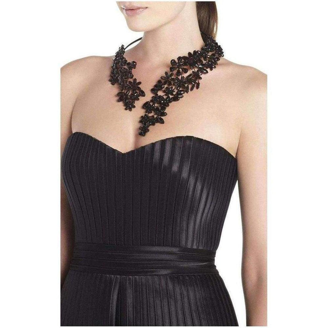 Black Stone Floral Necklace