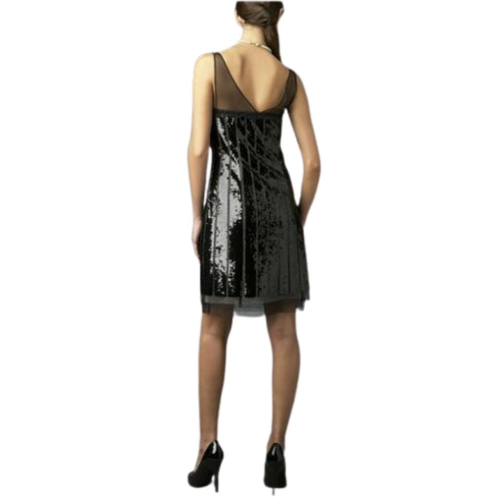 Black Striped Sequin Dress