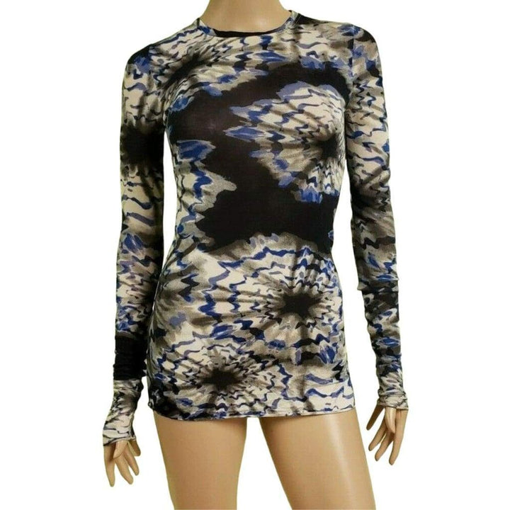 BCBGMAXAZRIA-Blue Combo Knit Top - Runway Catalog