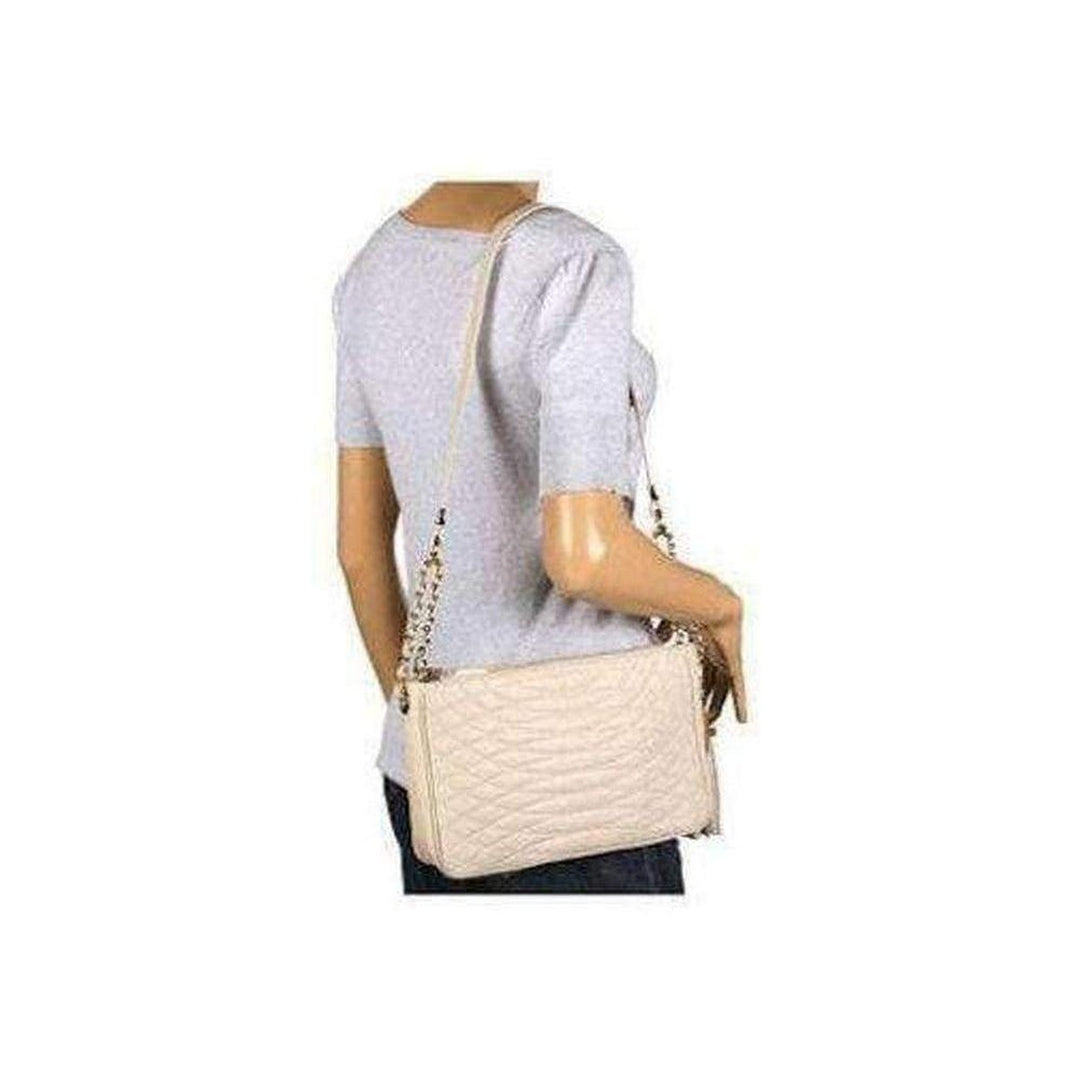 Bridget Beige Quilted Faux Leather Shoulder Bag
