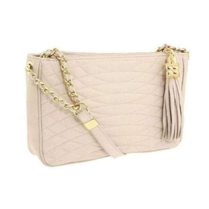 BCBGMAXAZRIA-Bridget Beige Quilted Faux Leather Shoulder Bag - Runway Catalog