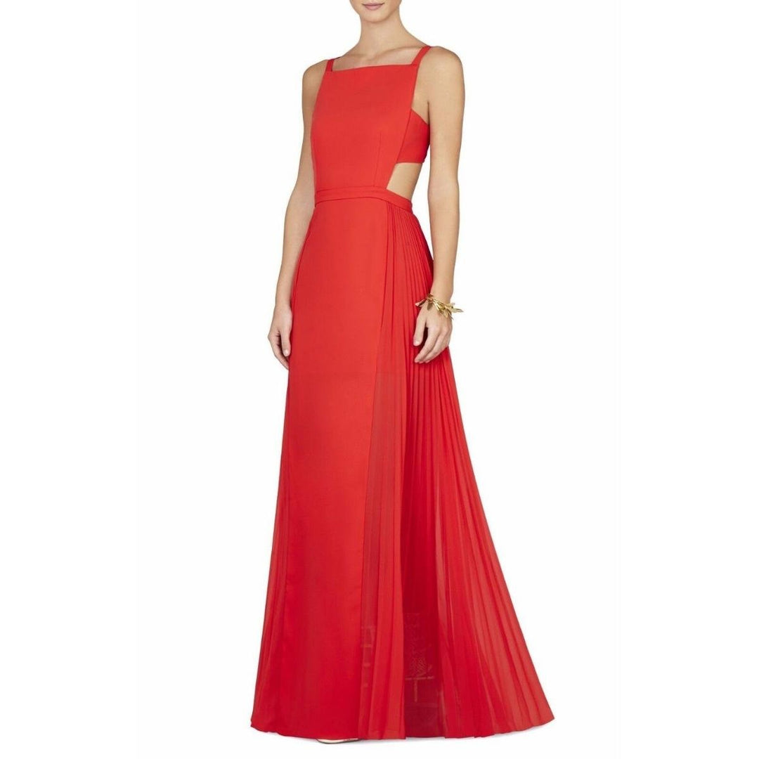 Brielle Sleeveless Side-Pleated Gown