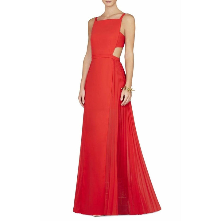 Brielle Sleeveless Side-Pleated Gown