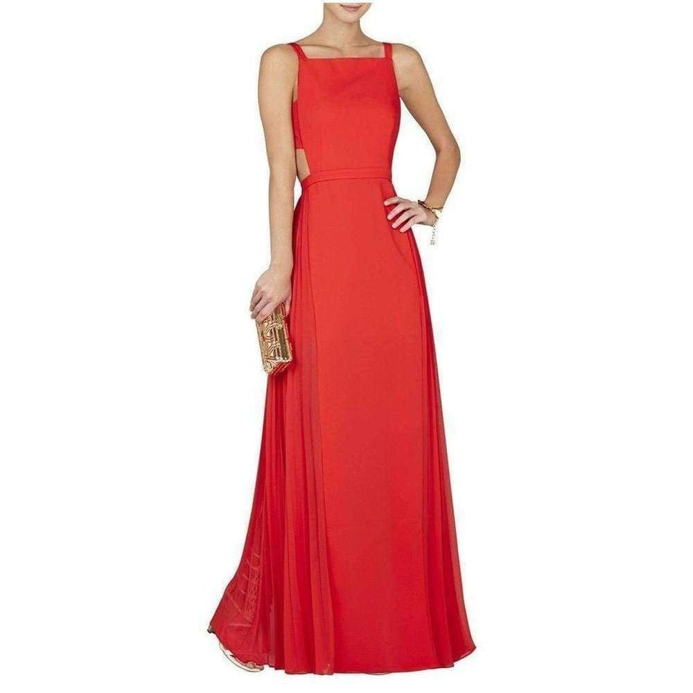 BCBGMAXAZRIA-Brielle Sleeveless Side-Pleated Gown - Runway Catalog