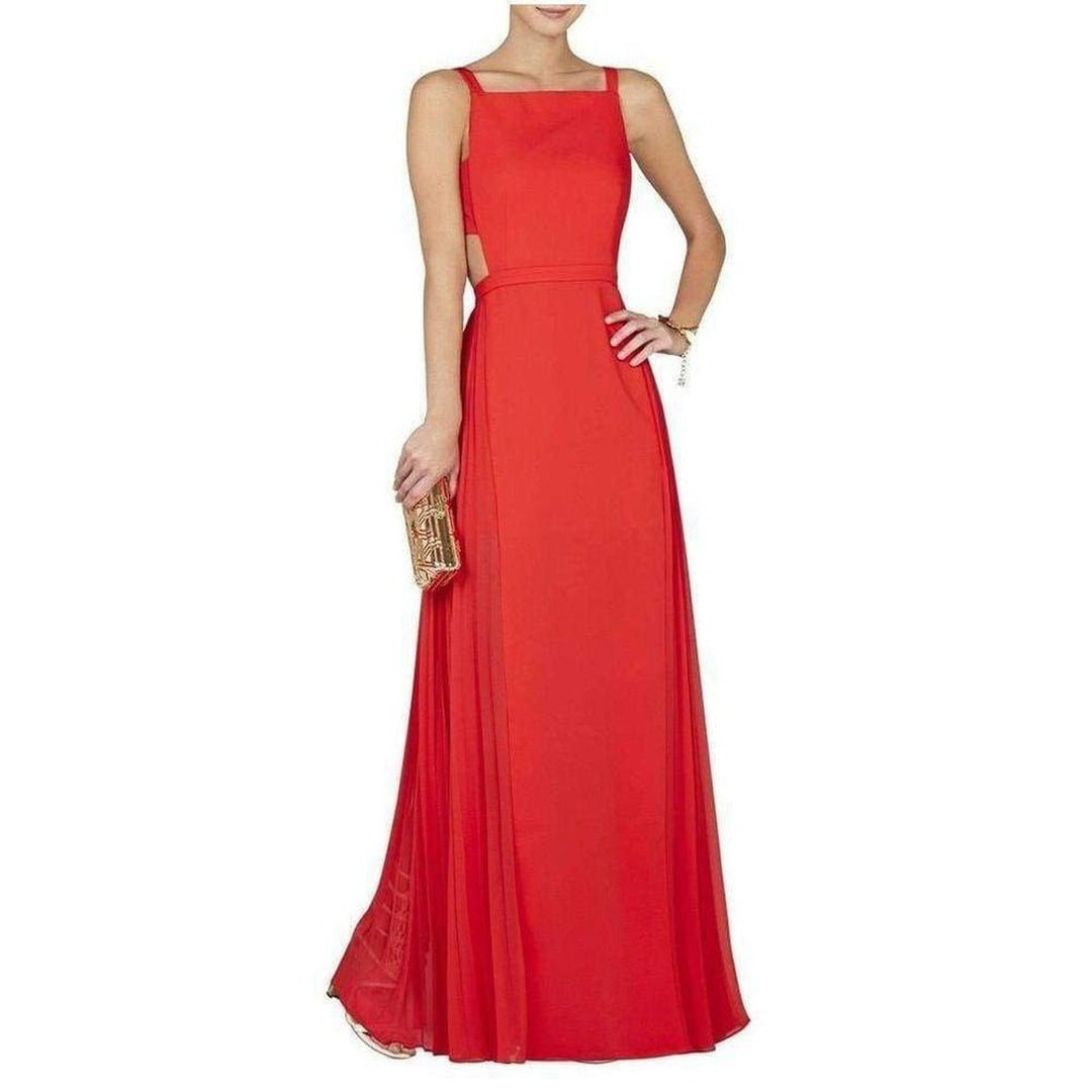 BCBGMAXAZRIA-Brielle Sleeveless Side-Pleated Gown - Runway Catalog