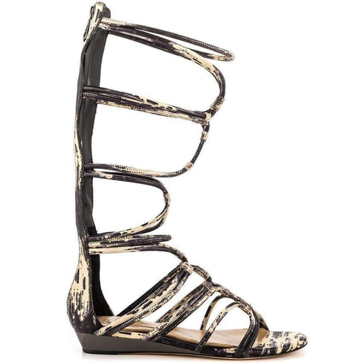 BCBGMAXAZRIA-Brixton Leather Gladiator Flat Sandals - Runway Catalog