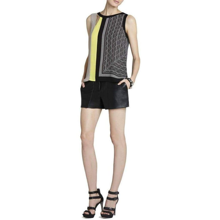 Bruna Patch Pocket Leather Shorts