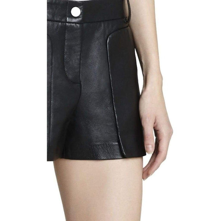 Bruna Patch Pocket Leather Shorts