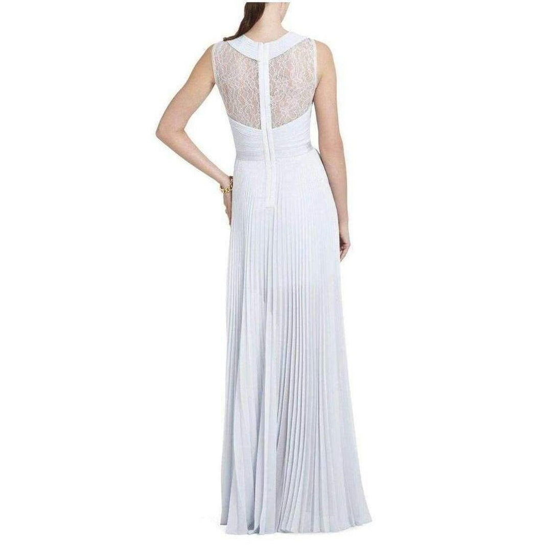Caia Crystal Blue Chiffon Pleated Dress