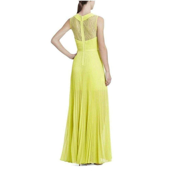 Caia Lemongrass Chiffon -Pleated Dress
