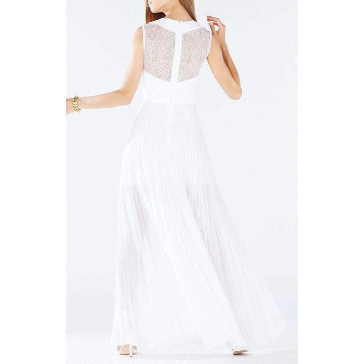 Caia White Crisscross Sleeveless Gown