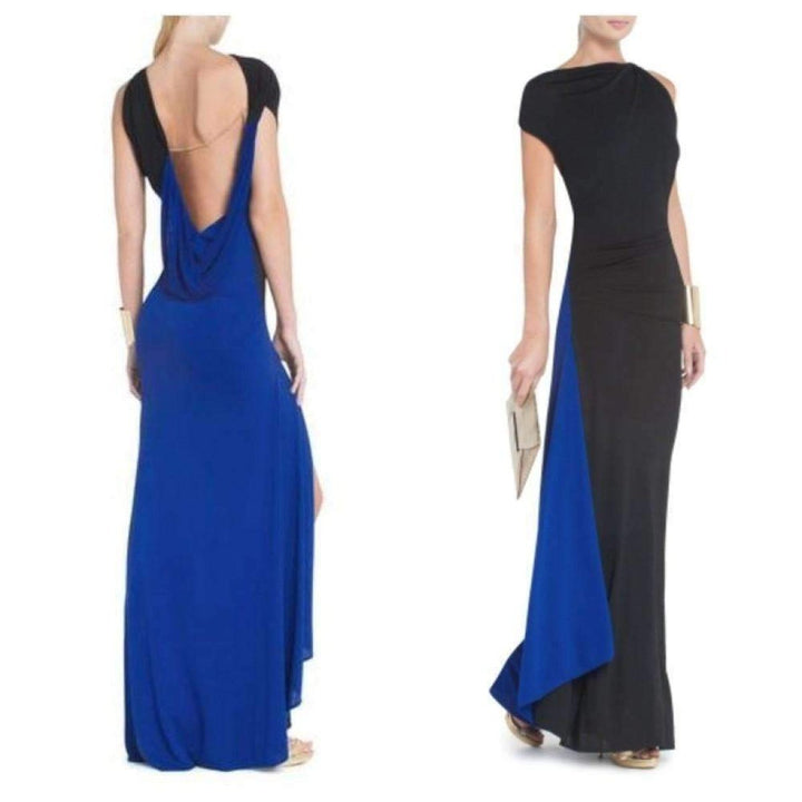Carine Asymmetrical Draped Evening Gown
